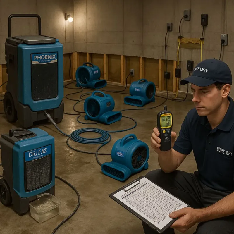 Structural Drying and Dehumidification process in Freedom, NH
